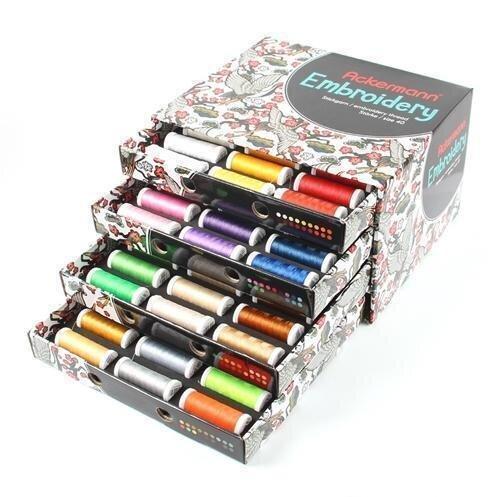Ackermann Stickgarnbox mit 72 Farben